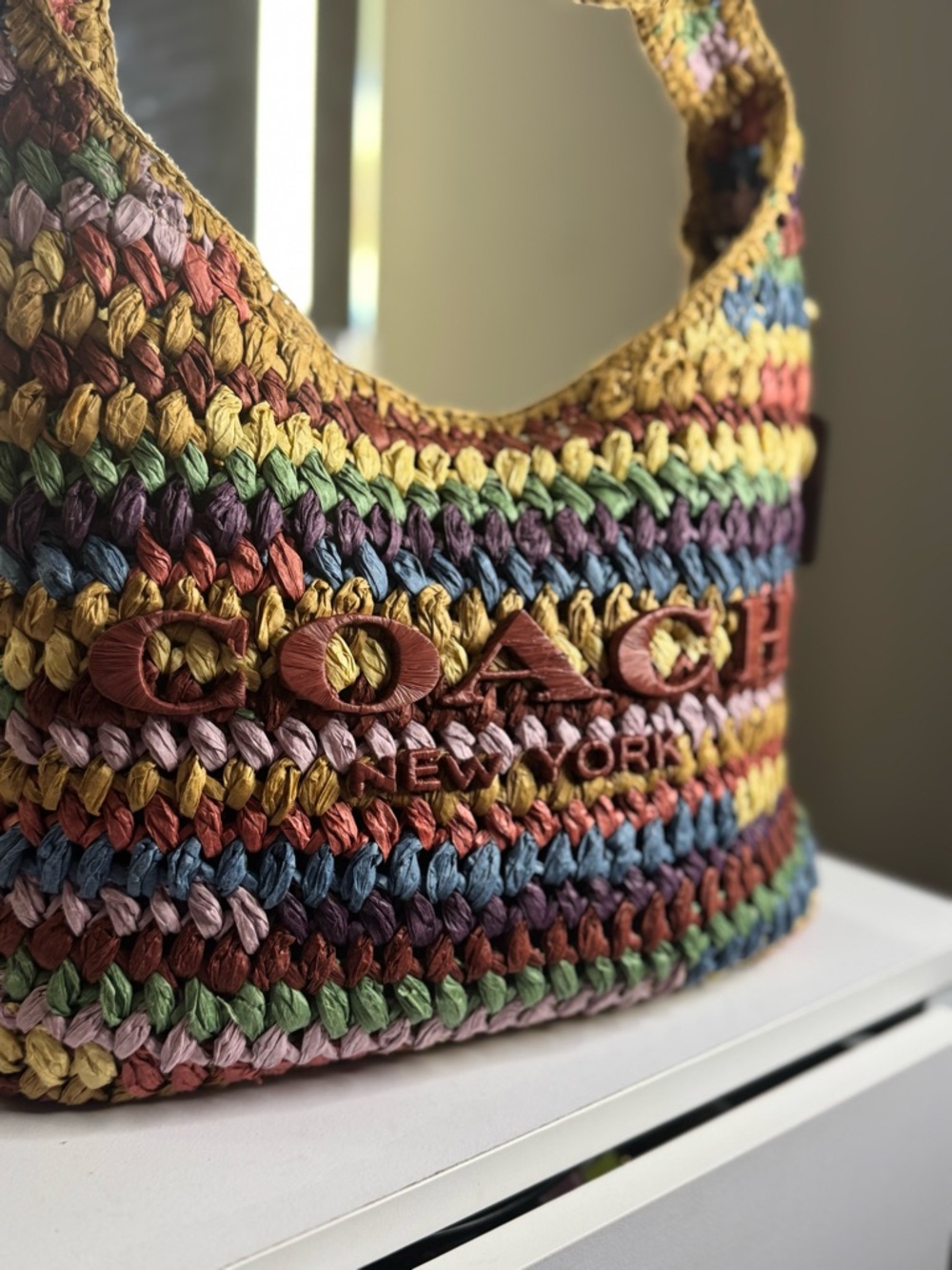 COACH Brooklyn 28 Straw Multi Color - Picture 7 of 10